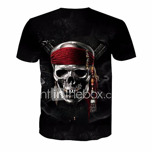 Heren Standaard Print T Shirt Doodskoppen Ronde Hals Zwart Xl Korte Mouw Zomer huismerk kopen in de aanbieding