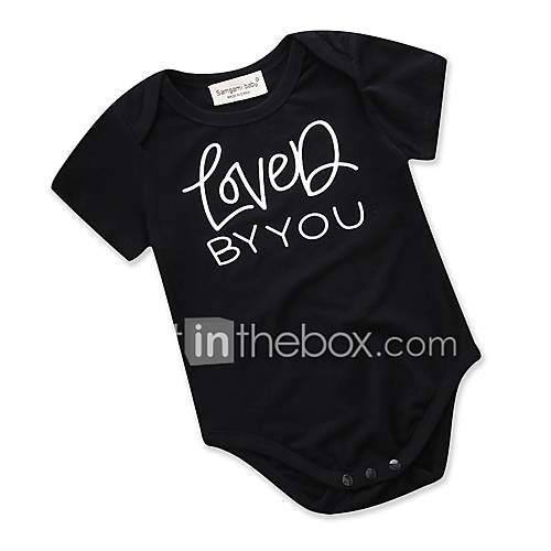 Baby Meisjes Actief Dagelijks Uitgaan Effen Geometrisch Artistieke Stijl Stijlvol Purekleur Korte Mouw Katoen Polyester Bodysuit Zwart Schattig Peuter huismerk kopen in de aanbieding