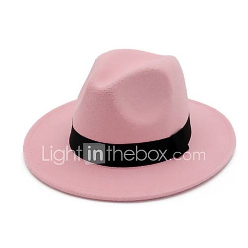 Dames Vintage Feest Standaard Katoeneffen Fedora Hoed Blozend Roze Grijs Wijn huismerk kopen in de aanbieding