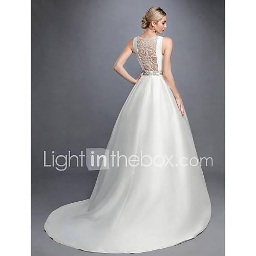 Baljurk Bateau Neck Hofsleep Kant Satijn Op Maat Gemaakte Trouwjurken Met Kralen Sjerp Lint Door Lan Ting Bride Prachtige Rug huismerk kopen in de aanbieding Baljurk Bateau Neck Hofsleep Kant Satijn Op Maat Gemaakte Trouwjurken Met Kralen Sjerp Lint Door Lan Ting Bride Prachtige Rug huismerk kopen in de aanbieding