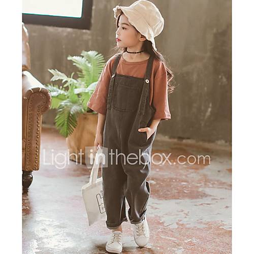 Kinderen Meisjes Standaard Effen Polyester Overall Jumpsuit Blauw huismerk kopen in de aanbieding