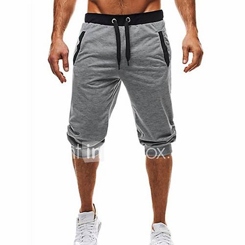 Heren Standaard Street Chic Chinos Zwaar Katoen Shorts Broek Kleurenblok Zwart huismerk kopen in de aanbieding