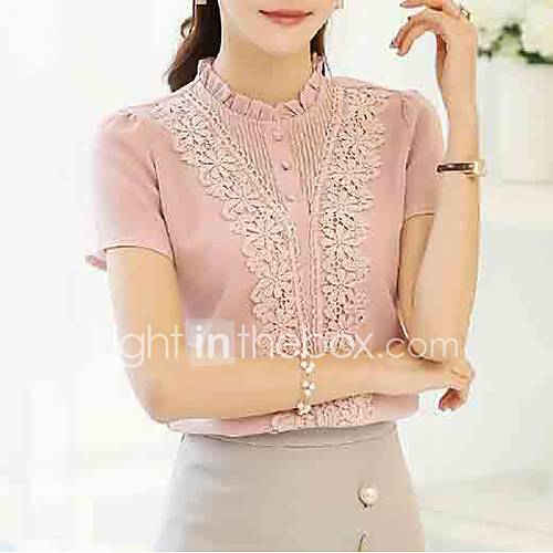 Dames Blouse Uitgaan Effen Opstaand Wit Xl huismerk kopen in de aanbieding Dames Blouse Uitgaan Effen Opstaand Wit Xl huismerk kopen in de aanbieding