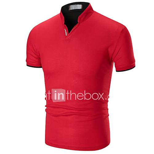 Heren Standaard Patchwork Polo Katoen Effen Zwart Xl Korte Mouw Zomer huismerk kopen in de aanbieding