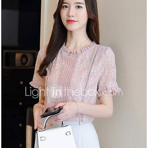 Dames Blouse Effen Blauw Xl Zijde huismerk kopen in de aanbieding