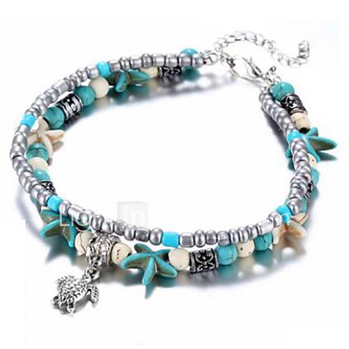 Dames Turkoois Armband Met Hanger Schildpad Zeester Waterman Klassiek Zoet Armbanden Sieraden Zilver Voor Dagelijks huismerk kopen in de aanbieding