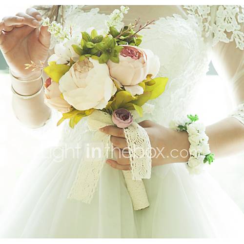 Bruidsboeketten Boeketten Bloemblaadjes Bruiloft Satiini Stoffen Bloemknop 11 20 huismerk kopen in de aanbieding