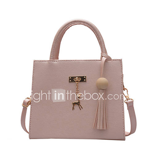 Dames Tassen Pu Schoudertas Rits Kwastje Zilver Blozend Roze Beige huismerk kopen in de aanbieding