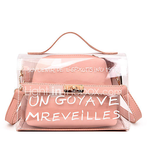 Dames Tassen Pvc Pu Zak Set 2 Stuks Purse Knopen Rits Zwart Blozend Roze Geel huismerk kopen in de aanbieding