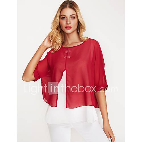 Dames Chinoiserie Verfijnd Blouse Uitgaan Werk Kleurenblok Vleermuismouw Blozend Roze Xl Lente Herfst huismerk kopen in de aanbieding Dames Chinoiserie Verfijnd Blouse Uitgaan Werk Kleurenblok Vleermuismouw Blozend Roze Xl Lente Herfst huismerk kopen in de aanbieding