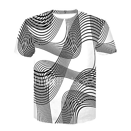 Heren Standaard Street Chic Print T Shirt Club Kleurenblok Ronde Hals Zwart Wit Xxl Korte Mouw Zomer huismerk kopen in de aanbieding