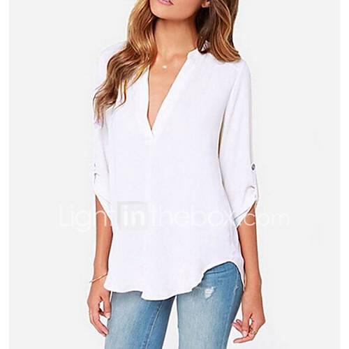 Dames Blouse Effen Diepe V Hals Grijs Xxxl huismerk kopen in de aanbieding Dames Blouse Effen Diepe V Hals Grijs Xxxl huismerk kopen in de aanbieding