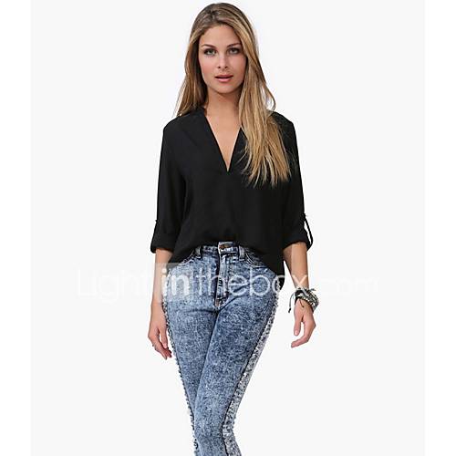 Dames Overhemd Uitgaan Effen V Hals Zwart Xxxxl huismerk kopen in de aanbieding Dames Overhemd Uitgaan Effen V Hals Zwart Xxxxl huismerk kopen in de aanbieding