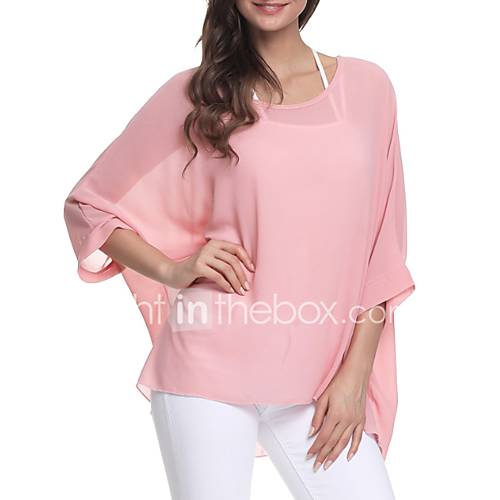 Dames Grote Maten Blouse Strand Effen huismerk kopen in de aanbieding