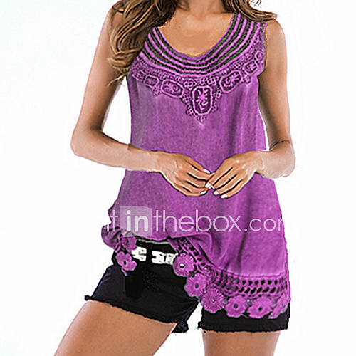 Dames Standaard Grote Maten Singlet Effen Ruimvallend Paars Xxxl Zomer huismerk kopen in de aanbieding