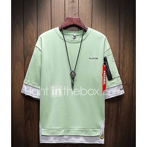 Heren T Shirt Kleurenblok Ronde Hals Wit Xxxl huismerk kopen in de aanbieding