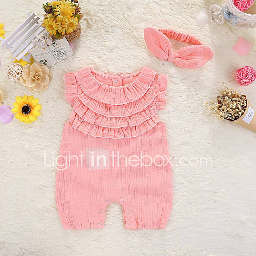 Baby Meisjes Actief Effen Mouwloos Katoen Eendelig Wit Peuter huismerk kopen in de aanbieding