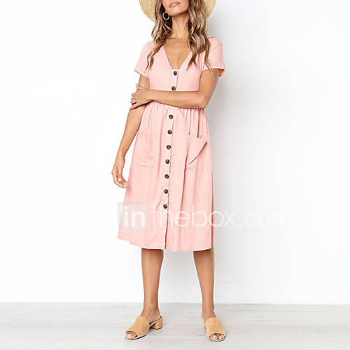 Dames Uitgaan Ruimvallend Overhemd Jurk Diepe V Hals Midi huismerk kopen in de aanbieding Dames Uitgaan Ruimvallend Overhemd Jurk Diepe V Hals Midi huismerk kopen in de aanbieding