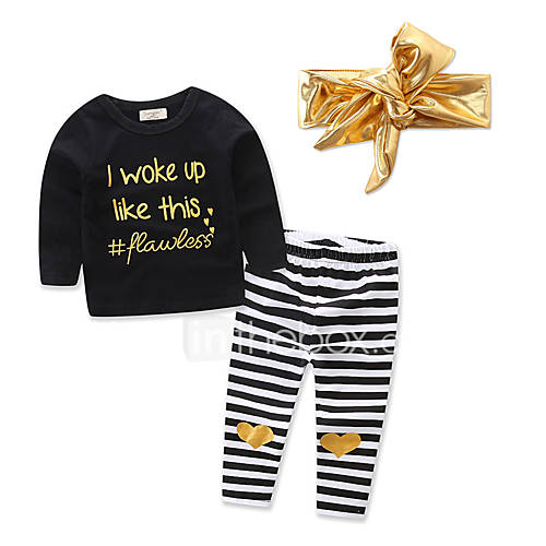 Baby Meisjes Informeel Actief Dagelijks Feestdagen Gestreept Print Lange Mouw Normaal Spandex Kledingset Zwart Peuter huismerk kopen in de aanbieding Baby Meisjes Informeel Actief Dagelijks Feestdagen Gestreept Print Lange Mouw Normaal Spandex Kledingset Zwart Peuter huismerk kopen in de aanbieding