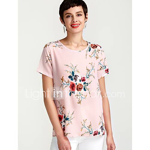 Dames Print Blouse Bloemen Grijs M Zomer huismerk kopen in de aanbieding