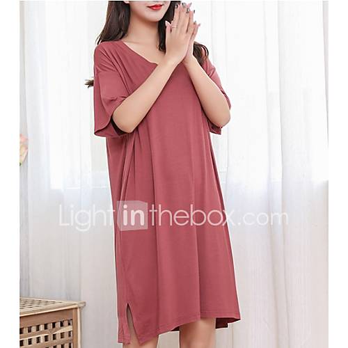 Dames Je Hals Babydoll Onderhemd Pyjama Effen huismerk kopen in de aanbieding