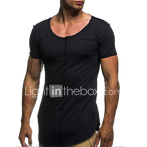 Heren Actief Overdreven T Shirt Katoen Effen Ronde Hals Zwart Xl Korte Mouw Lang huismerk kopen in de aanbieding