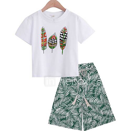 Kinderen Meisjes Standaard Street Chic Uitgaan Print Gat Veters Korte Mouw Katoen Kledingset huismerk kopen in de aanbieding Kinderen Meisjes Standaard Street Chic Uitgaan Print Gat Veters Korte Mouw Katoen Kledingset huismerk kopen in de aanbieding