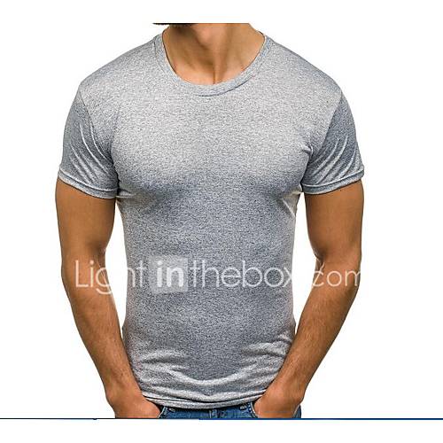 Heren T Shirt Katoen Linnen Effen Ronde Hals Rood L Korte Mouw huismerk kopen in de aanbieding