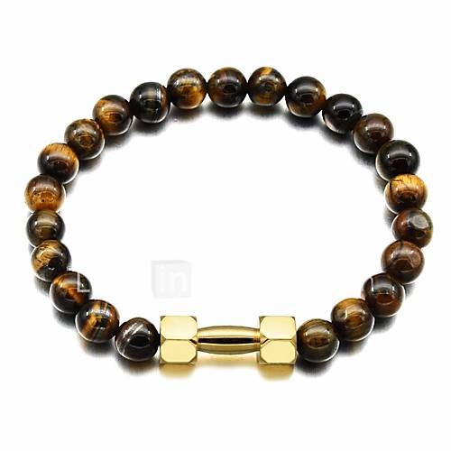 Heren Tiger Eye Stone Vulkanische Steen Stijlvol Kralen Kralenarmband Titanium Staal Dumbbell Europees Modieus Armbanden Sieraden Zwart Geel Voor Lahja Straat huismerk kopen in de aanbieding Heren Tiger Eye Stone Vulkanische Steen Stijlvol Kralen Kralenarmband Titanium Staal Dumbbell Europees Modieus Armbanden Sieraden Zwart Geel Voor Lahja Straat huismerk kopen in de aanbieding