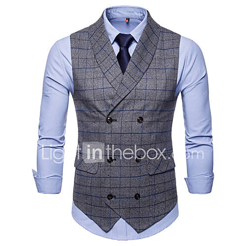 Heren Dagelijks Standaard Herfst Winter Normaal Vest Plaid Geruit V Hals Mouwloos Spandex Grijs Xxl Xxxl Xxxxl huismerk kopen in de aanbieding Heren Dagelijks Standaard Herfst Winter Normaal Vest Plaid Geruit V Hals Mouwloos Spandex Grijs Xxl Xxxl Xxxxl huismerk kopen in de aanbieding