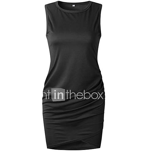 Dames Standaard Slank Schede Jurk Effen Boven De Knie huismerk kopen in de aanbieding