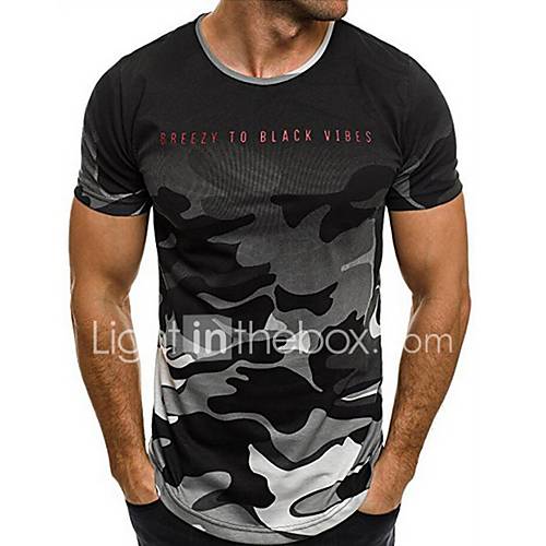 Heren Standaard T Shirt Geometrisch Ronde Hals Slank Rood Xl Korte Mouw huismerk kopen in de aanbieding