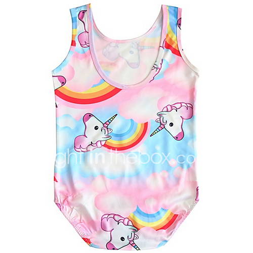 Kinderen Peuter Meisjes Strand Print Polyester Badmode Blozend Roze huismerk kopen in de aanbieding