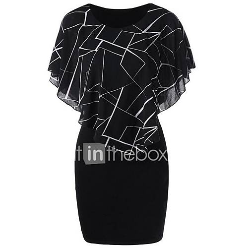 Dames Bodycon Jurk Geometrisch Boven De Knie huismerk kopen in de aanbieding