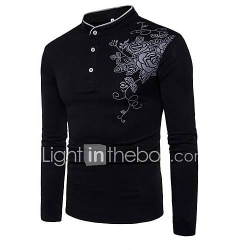 Heren T Shirt Katoen Linnen Effen Ronde Hals Zwart L Lange Mouw huismerk kopen in de aanbieding