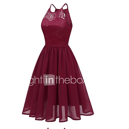 Dames Uitgaan Elegant Slank Schede Jurk Kant Bandje Tot De Knie huismerk kopen in de aanbieding