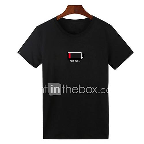 Heren Standaard Print T Shirt Katoen Geometrisch Ronde Hals Wit L Korte Mouw Zomer huismerk kopen in de aanbieding