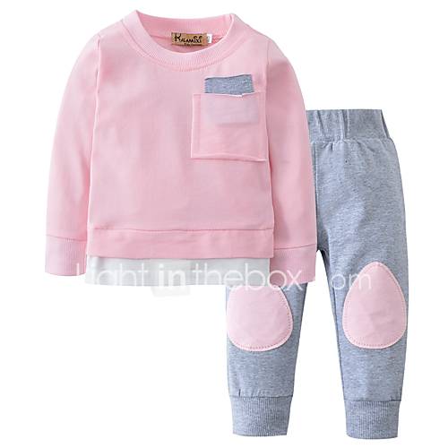 Baby Meisjes Informeel Dagelijks Effen Patchwork Lange Mouw Normaal Katoen Kledingset Blozend Roze Peuter huismerk kopen in de aanbieding Baby Meisjes Informeel Dagelijks Effen Patchwork Lange Mouw Normaal Katoen Kledingset Blozend Roze Peuter huismerk kopen in de aanbieding