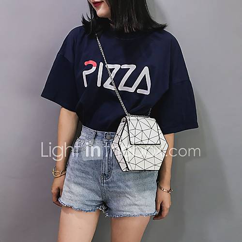 Dames Tassen Pu Schoudertas Rits Wit Zwart Zilver huismerk kopen in de aanbieding