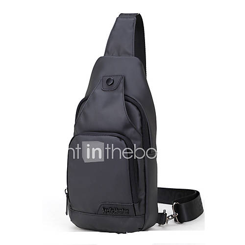 Heren Tassen Nylon Sling Shoulder Bag Effen Zwart huismerk kopen in de aanbieding