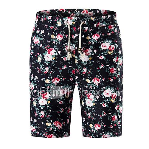 Heren Actief Street Chic Grote Maten Slank Chinos Zwaar Katoen Shorts Broek Geometrisch Zwart Lente Zomer Weekend huismerk kopen in de aanbieding
