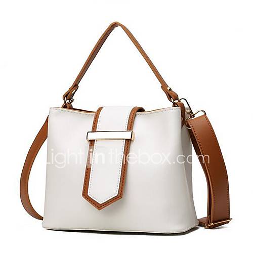 Dames Tassen Pu Schoudertas Knopen Wit Zwart Grijs huismerk kopen in de aanbieding