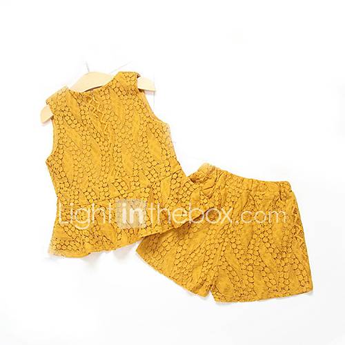 Kinderen Meisjes Standaard Jacquard Mouwloos Polyester Kledingset Klaver huismerk kopen in de aanbieding