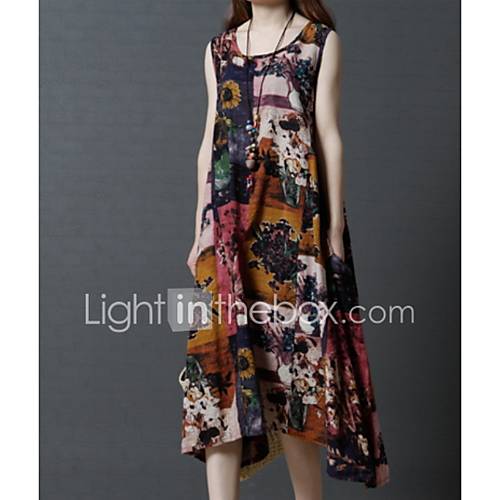 Dames Standaard Recht Jurk Asymmetrisch huismerk kopen in de aanbieding