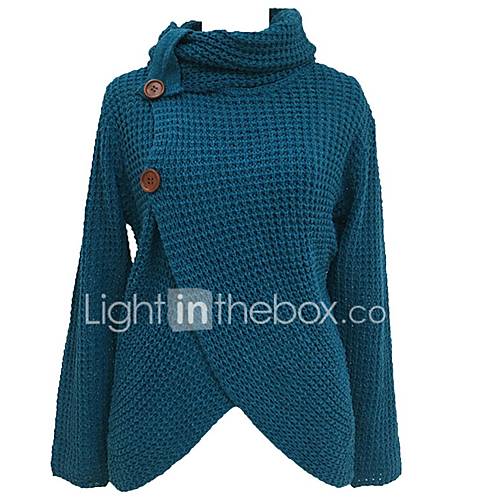 Dames Feest Split Effen Kleurenblok Lange Mouw Bloembladmouw Ruimvallend Normaal Vest Coltrui Herfst Winter Katoen Zwart Wijn Leger Groen M L Xl huismerk kopen in de aanbieding