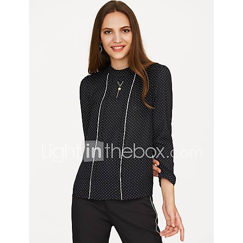 Dames Standaard Print Blouse Polka Dot Pofmouw Bruin huismerk kopen in de aanbieding Dames Standaard Print Blouse Polka Dot Pofmouw Bruin huismerk kopen in de aanbieding