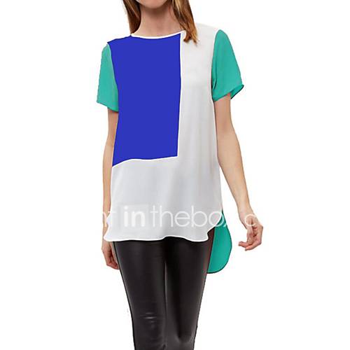Dames Standaard Street Chic Patchwork Grote Maten T Shirt Blouse Kleurenblok Blauw Xxxxl Zomer huismerk kopen in de aanbieding Dames Standaard Street Chic Patchwork Grote Maten T Shirt Blouse Kleurenblok Blauw Xxxxl Zomer huismerk kopen in de aanbieding