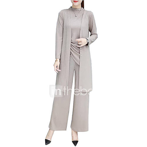 Dames Uitgaan Actief Verfijnd Grote Maten Strakke Ronde Hals Ruimvallend Set Pantalon Geplooid Breedbeen Effen Katoen Lente Herfst huismerk kopen in de aanbieding Dames Uitgaan Actief Verfijnd Grote Maten Strakke Ronde Hals Ruimvallend Set Pantalon Geplooid Breedbeen Effen Katoen Lente Herfst huismerk kopen in de aanbieding