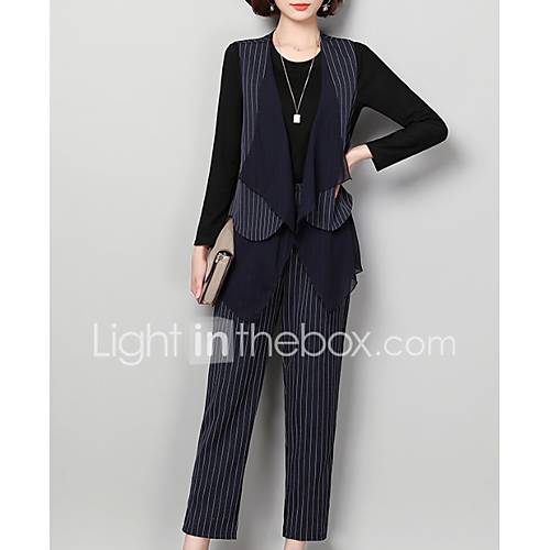 Dames Uitgaan Werk Slank Set Pantalon Gestreept huismerk kopen in de aanbieding Dames Uitgaan Werk Slank Set Pantalon Gestreept huismerk kopen in de aanbieding