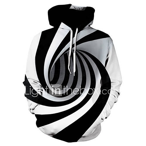 Heren Grote Maten Slank Broek Geometrisch Wit Capuchon Lange Mouw Herfst Winter huismerk kopen in de aanbieding